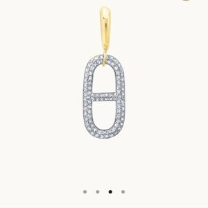 Lady Artigas Stirrup Link with White Pave Diamonds Huggie